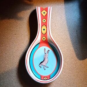 Colorful Cracker Barrel Ceramic Spoon Rest with Horse Design